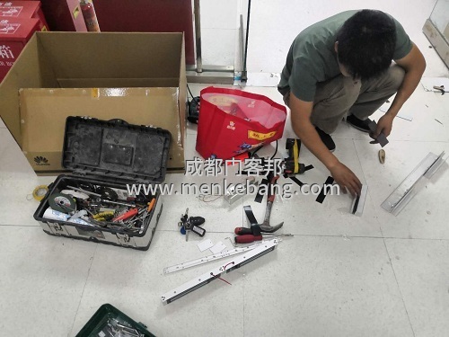 雙開(kāi)門(mén)玻璃加裝門(mén)禁,無(wú)框玻璃門(mén)門(mén)禁